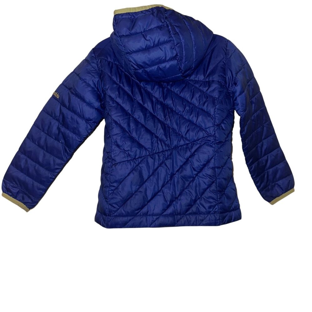 Columbia Omni Shield Lightweight Quilted Jacket Girls XXS 4 5 Purple Hooded - Picture 6 of 9